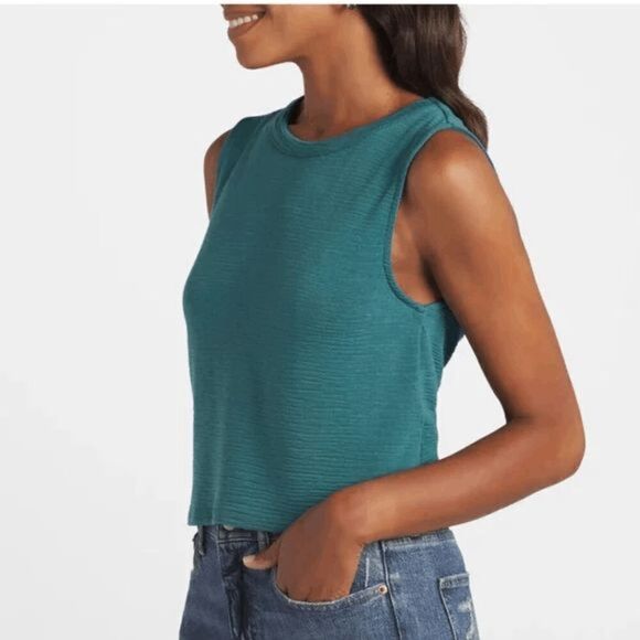 Heatherly NWT Women's Jerash Back Cross‎ Detail Teal Knit Top Size XL - Picture 5 of 6